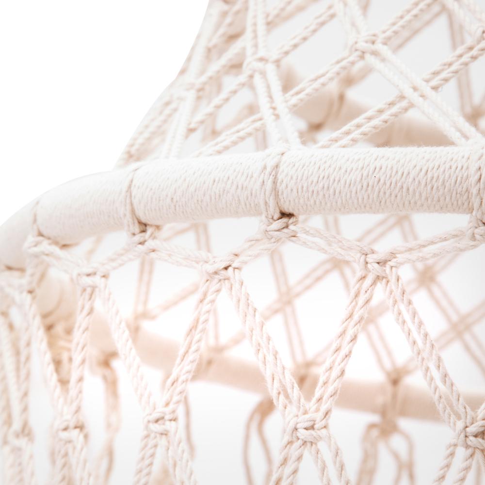 Pink White Bohemian Macrame Hanging Chair