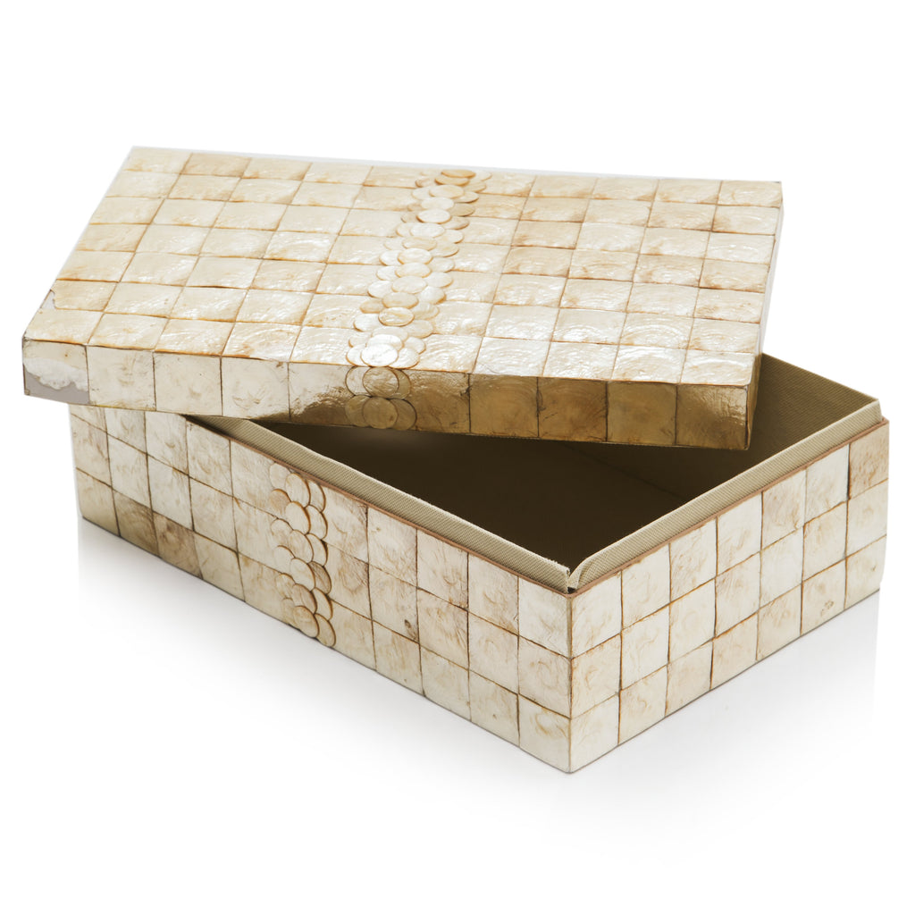 White Cubed Marble Storage Box