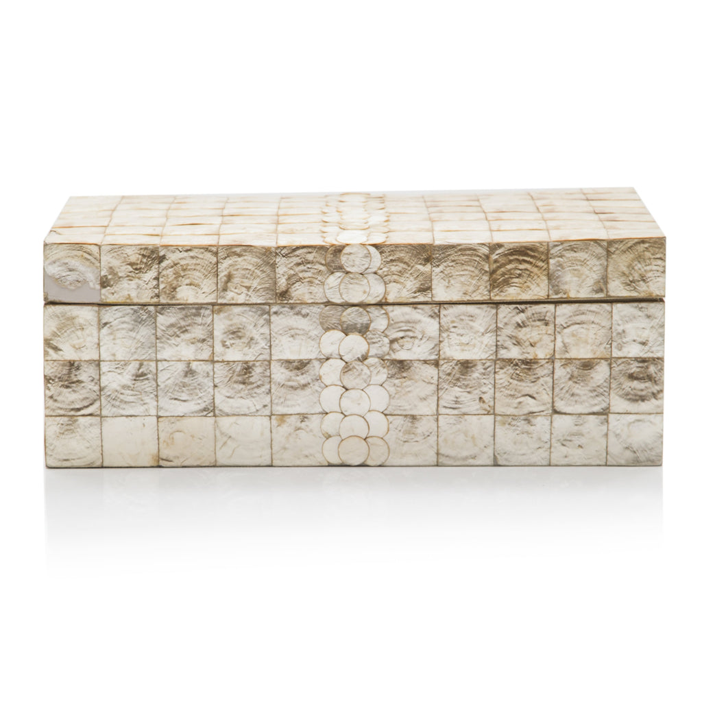White Cubed Marble Storage Box