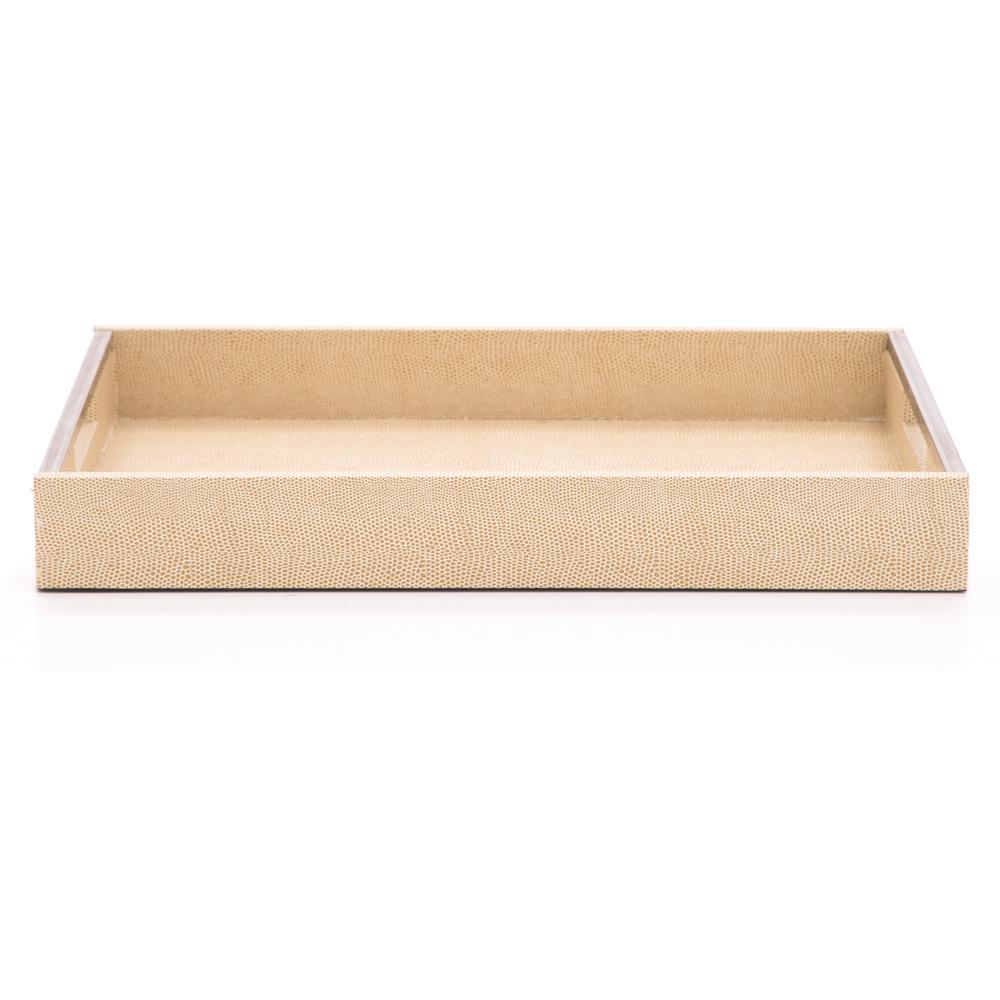 Tan Snakeskin Rectangle Tray