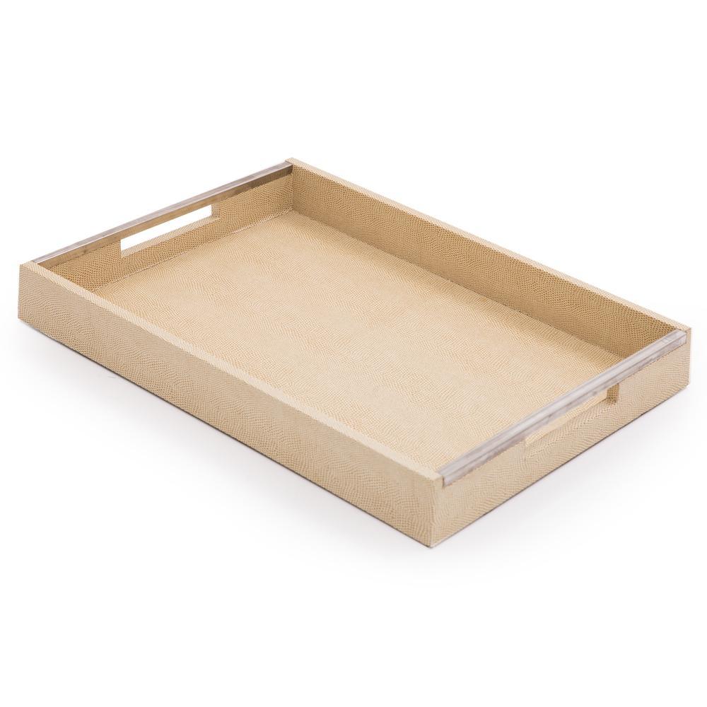 Tan Snakeskin Rectangle Tray
