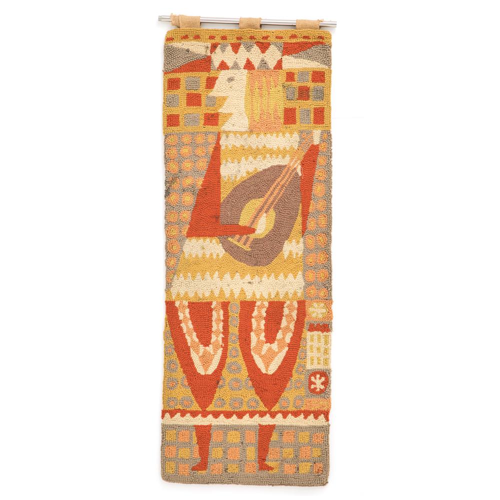 Orange Yellow Musician Vintage Rug Tapestry