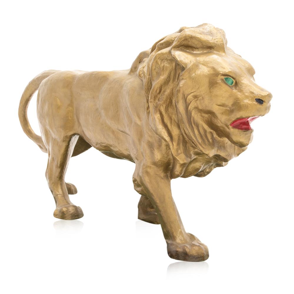 Huge Gold Lion Floor Statue
