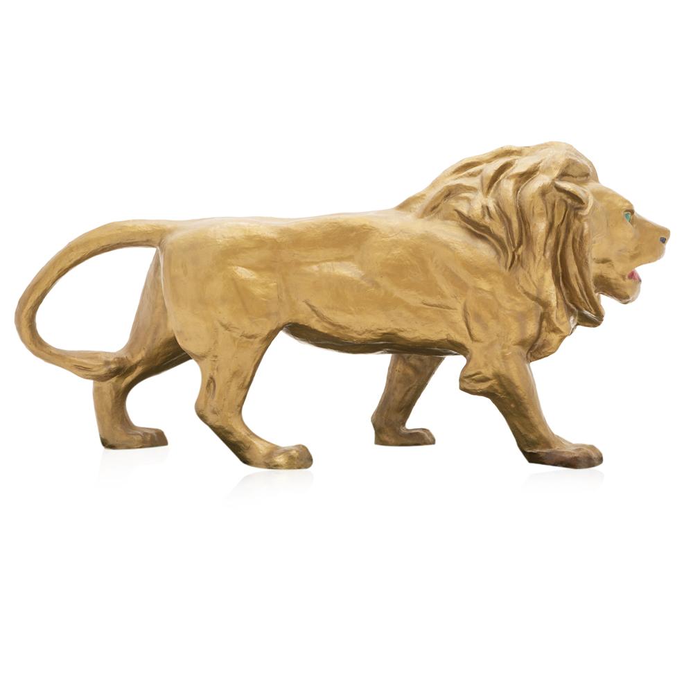 Huge Gold Lion Floor Statue