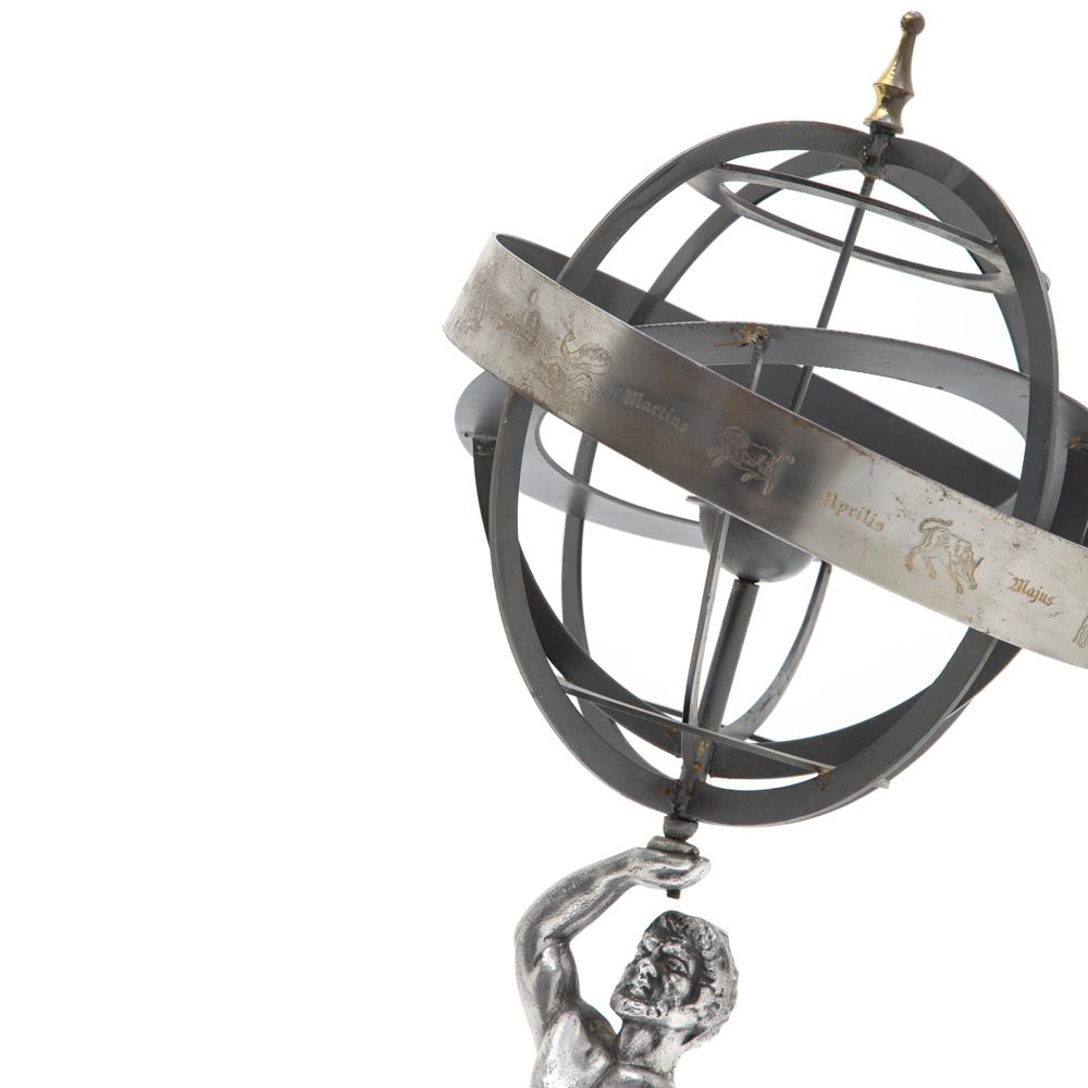 Silver Atlas/Armillary Statue