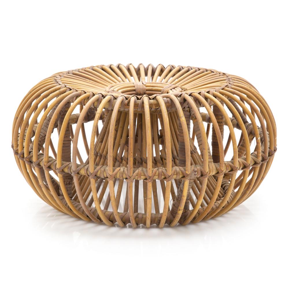 Rounded Bamboo Ottoman