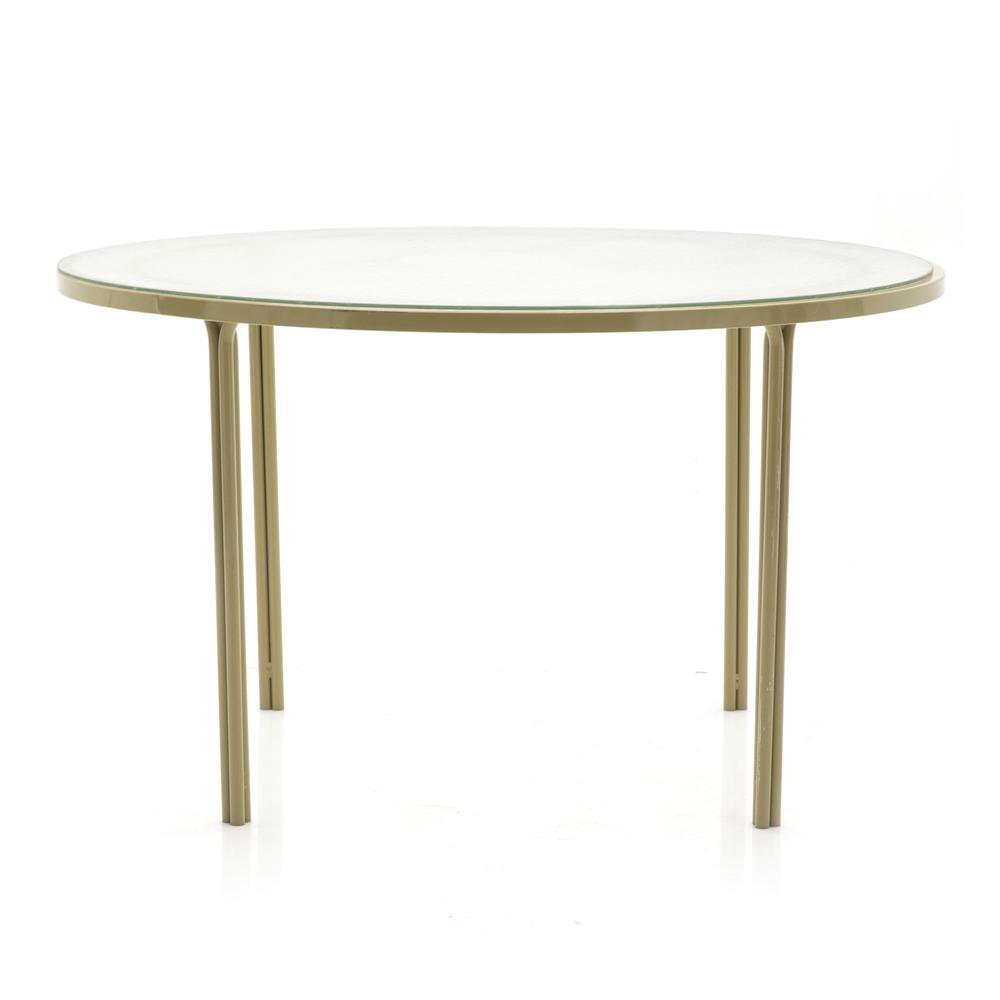 Matte Gold Round Top Patio Dining Table