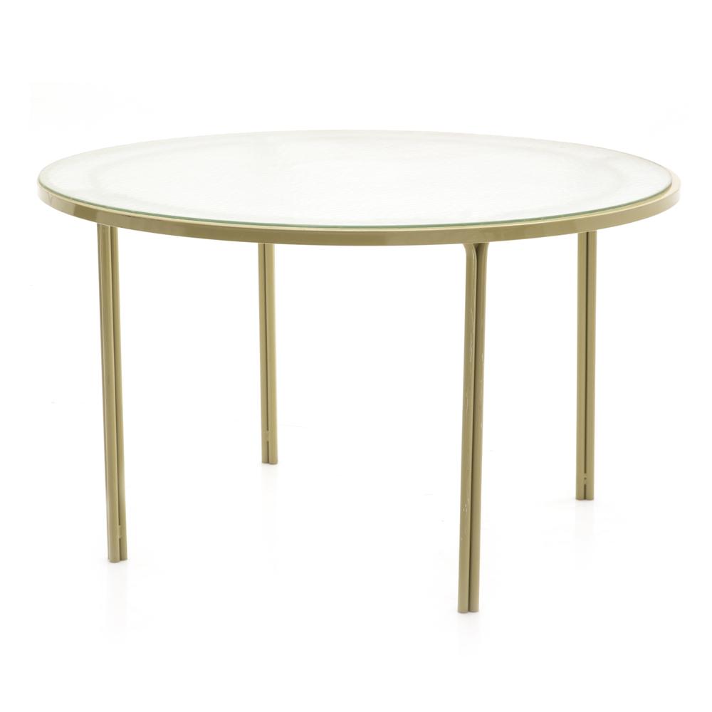 Matte Gold Round Top Patio Dining Table