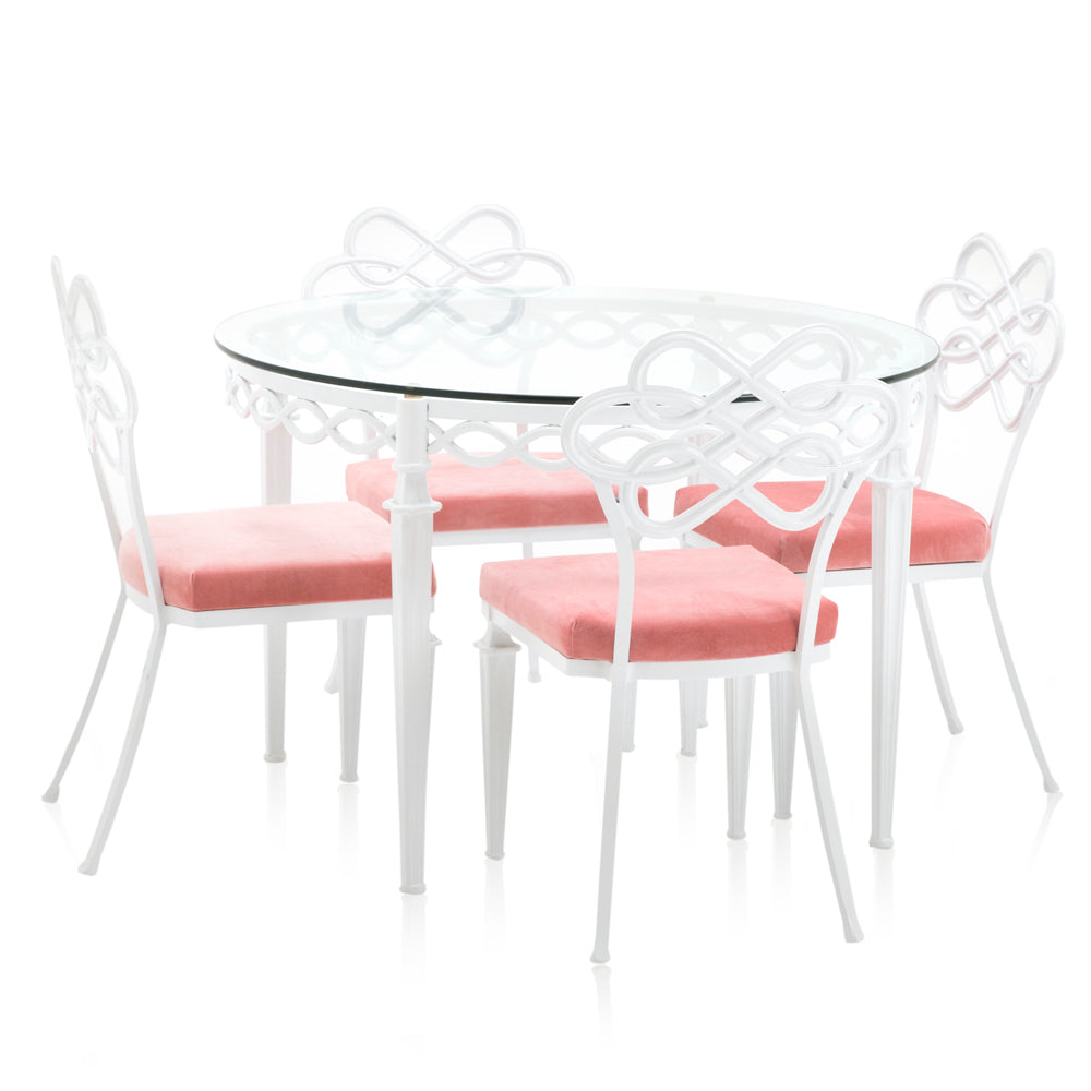 Regency Pink and White  Patio Set