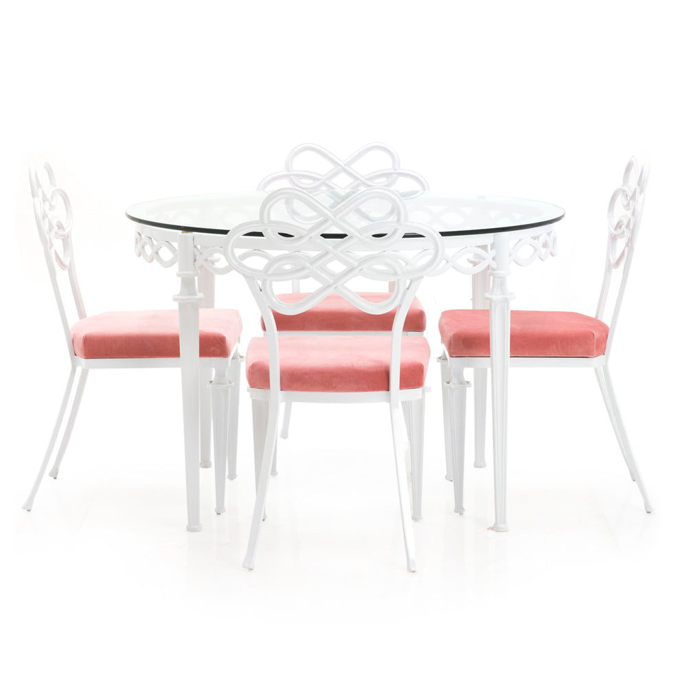 Regency Pink and White  Patio Set