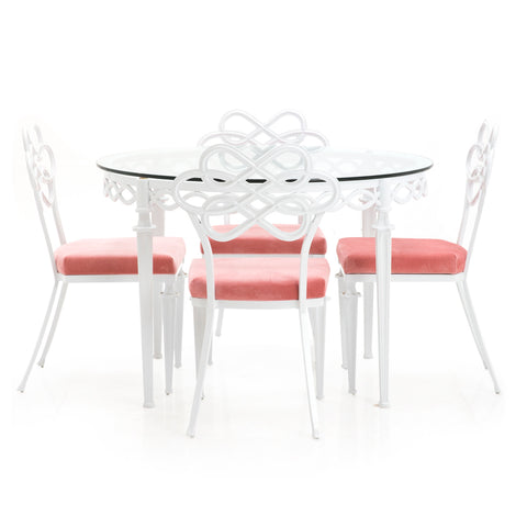 Regency Pink and White  Patio Set
