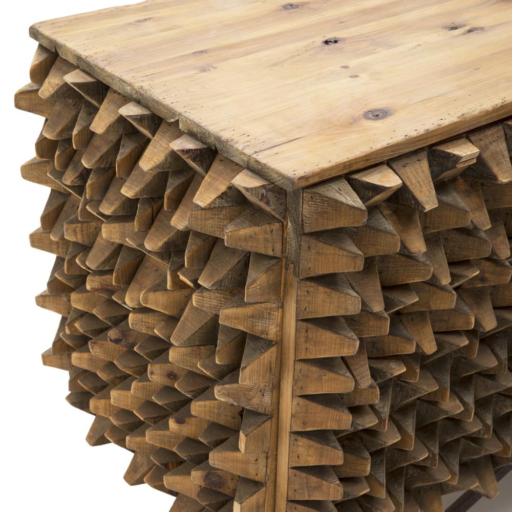 Wood Carved Studs Credenza