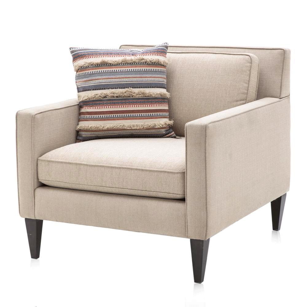 Brown & Blue Stripe Fringe Pillow