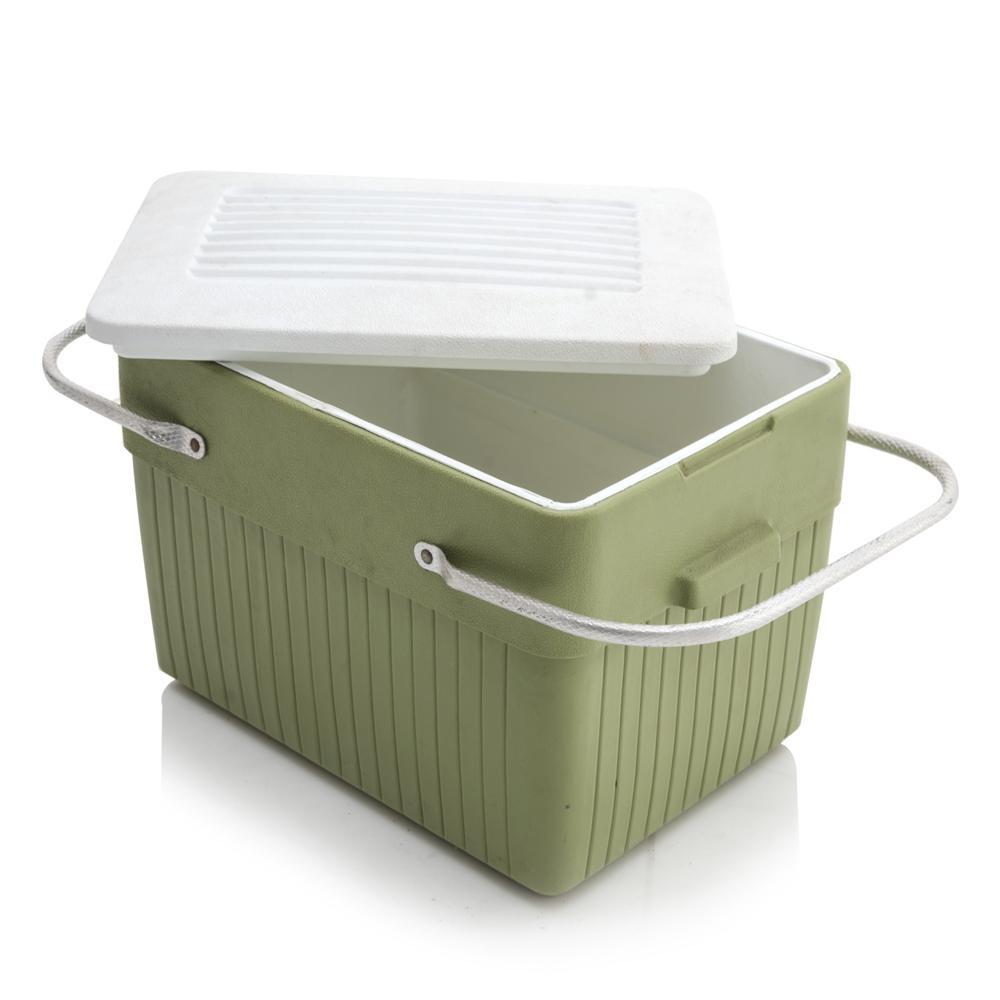 Green Olive Vintage Plastic Cooler