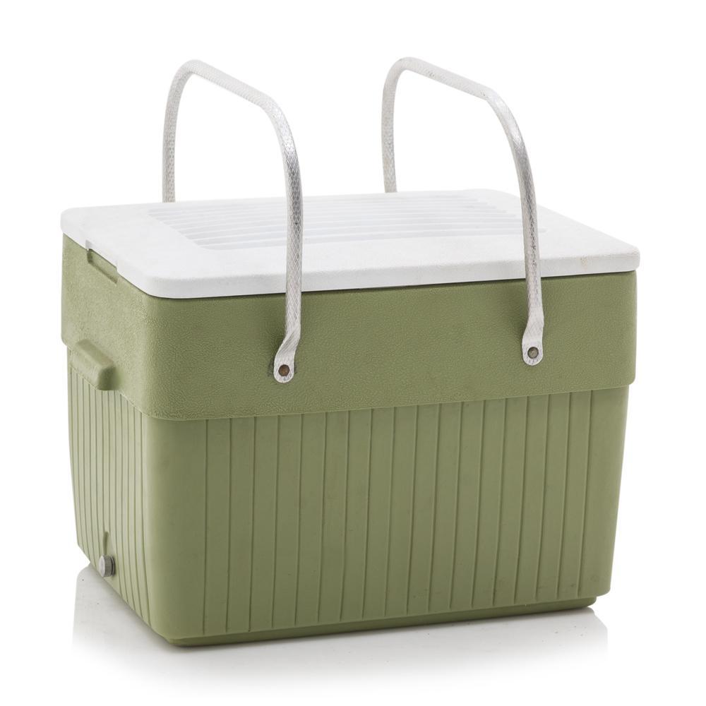 Green Olive Vintage Plastic Cooler