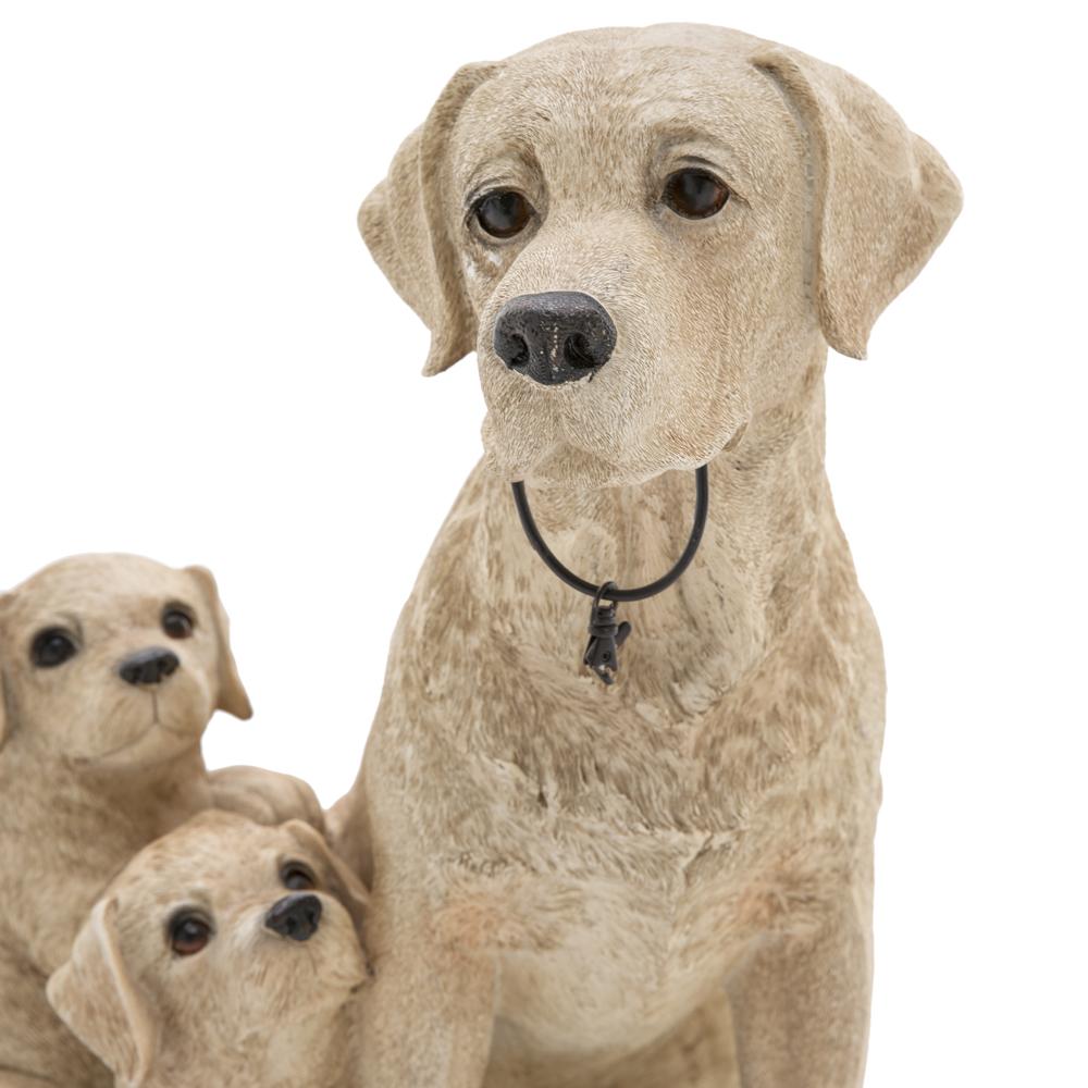 White Dog Family Sculpture