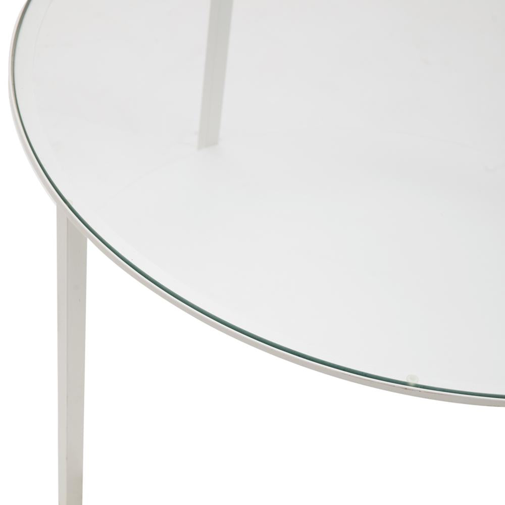 White & Glass Round Coffee Table