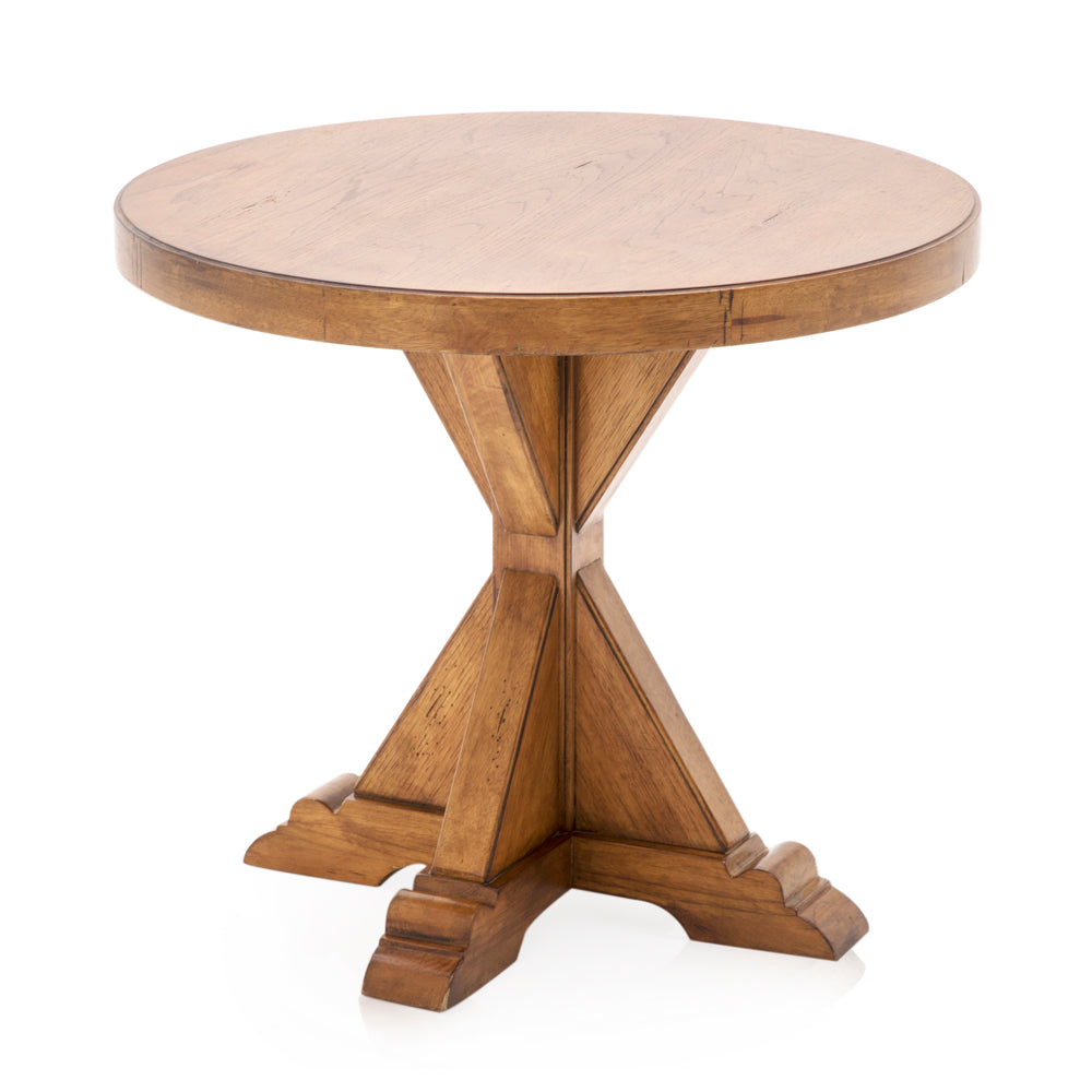 Wood Traditional Circle Side Table