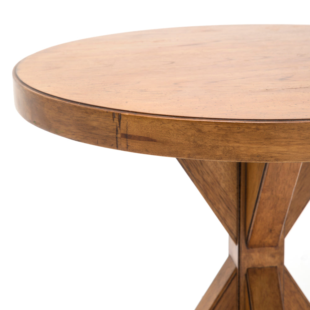 Wood Traditional Circle Side Table