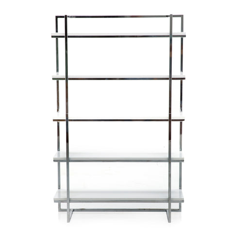 Silver Chrome White Modern Bookshelf