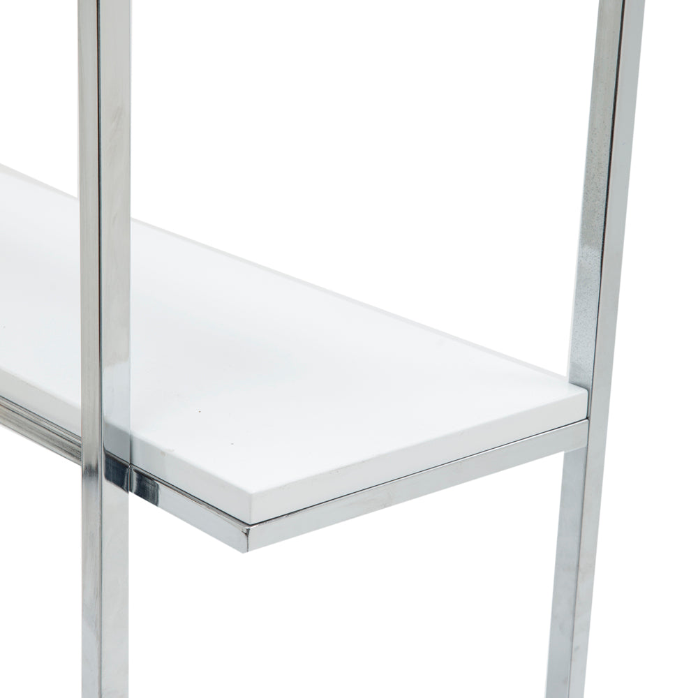Silver Chrome White Modern Bookshelf