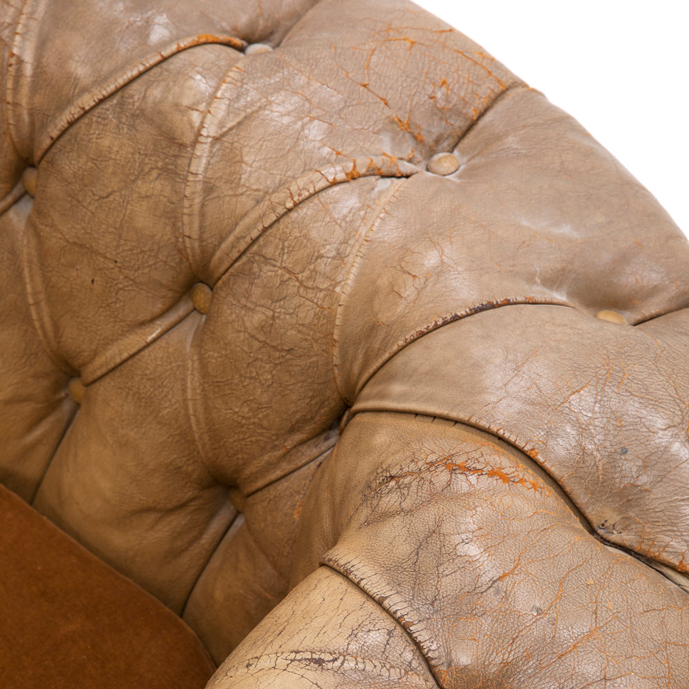 Distressed Leather Chesterfield Couch