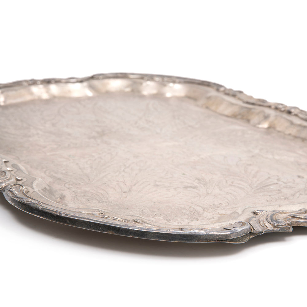 Embossed Silver Serving Tray