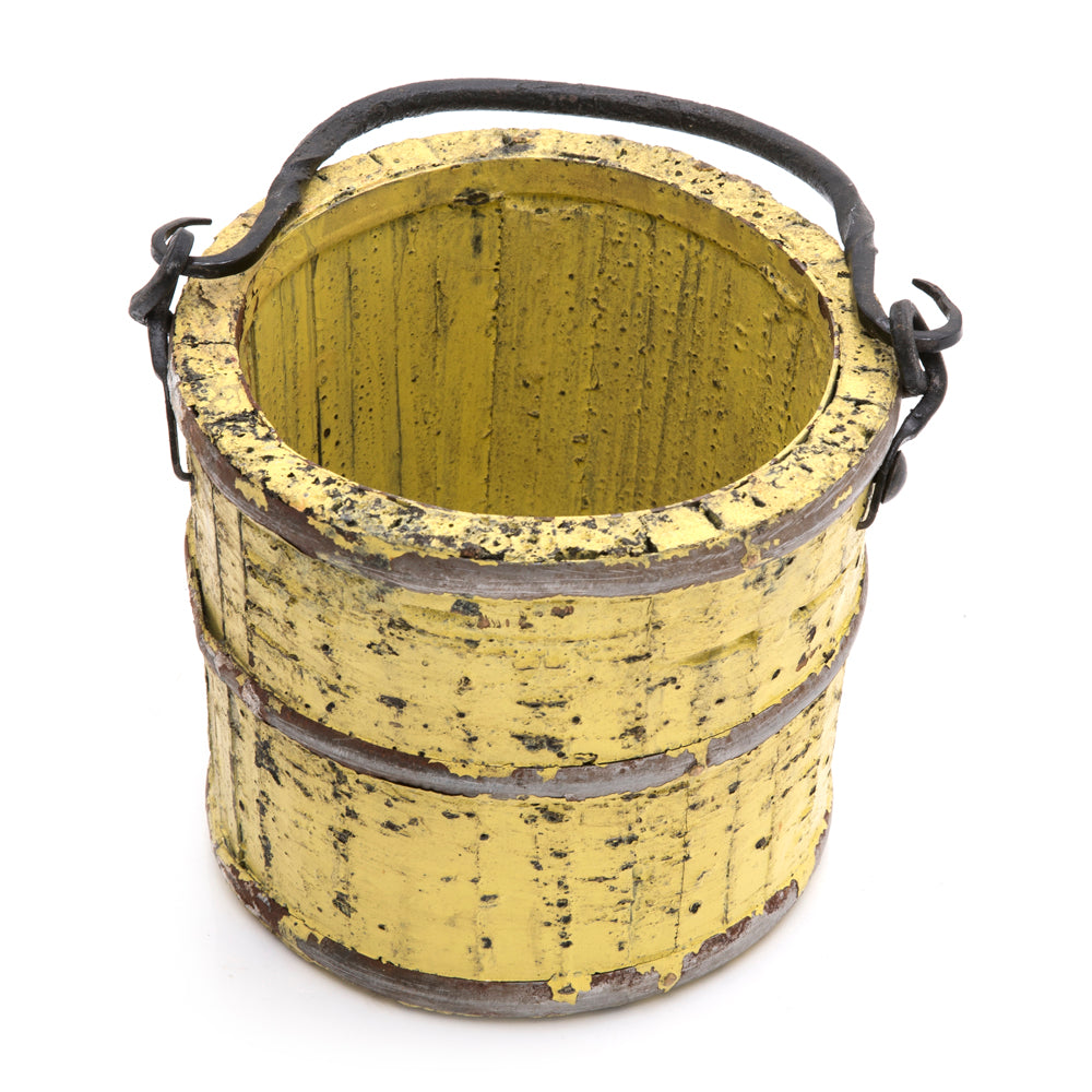 Tiny Yellow Wood Bucket