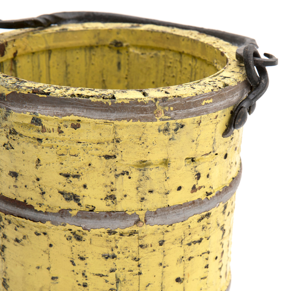 Tiny Yellow Wood Bucket