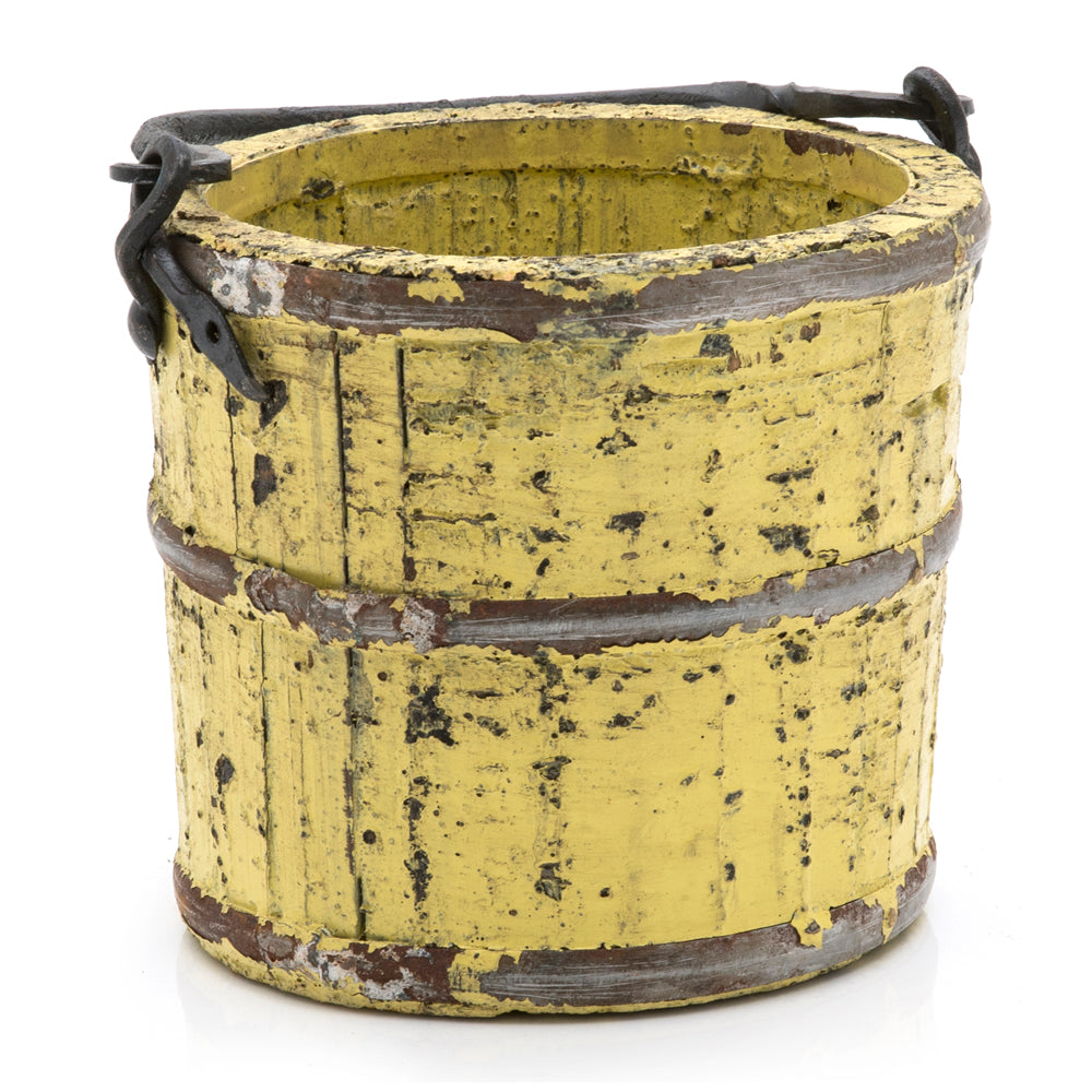 Tiny Yellow Wood Bucket