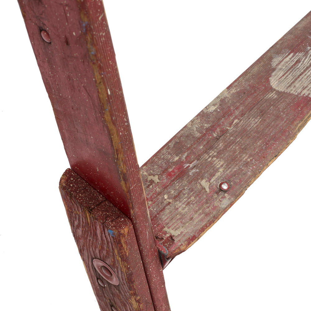 Small Red Painted Wood Ladder