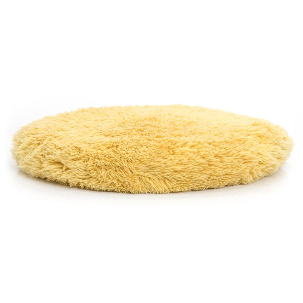 Yellow Shag Round Floor Pillow