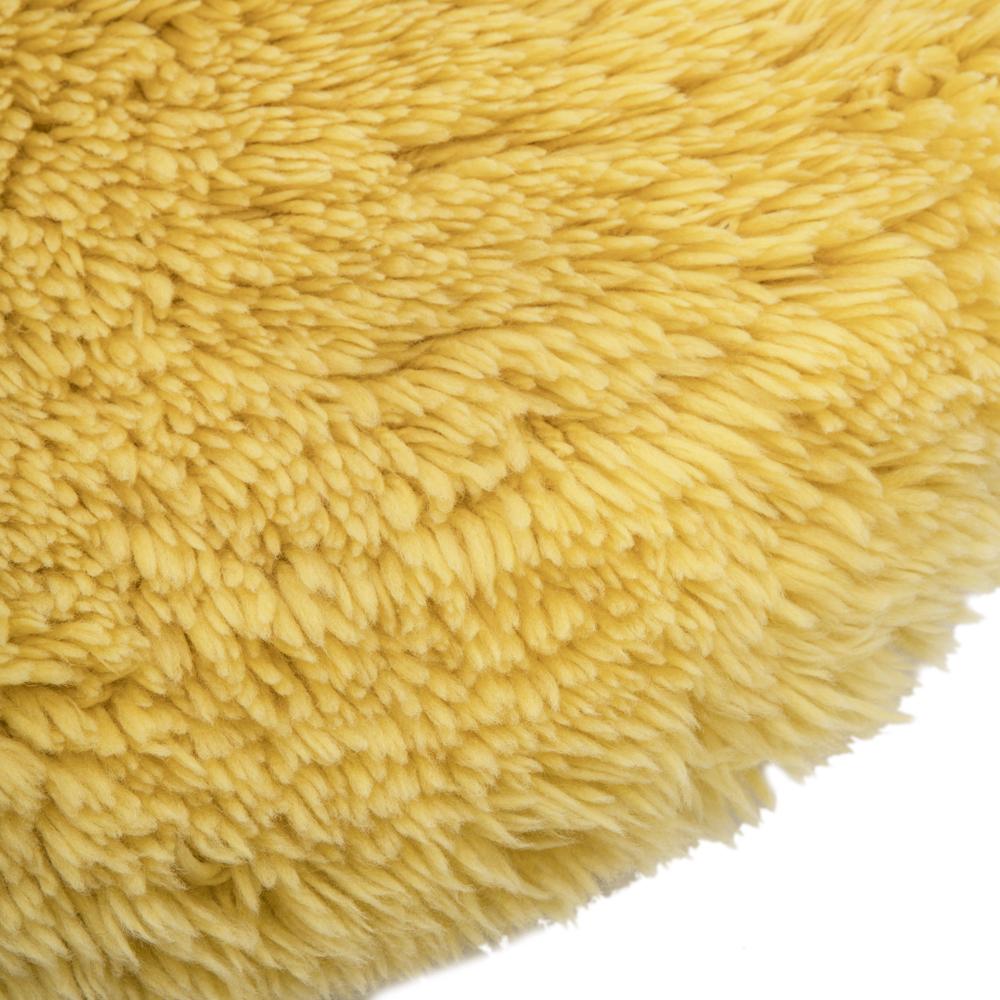 Yellow Shag Round Floor Pillow