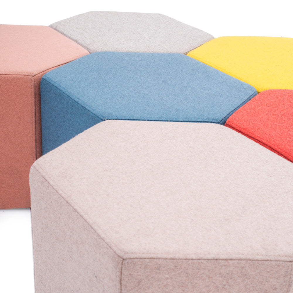 Hexagonal Ottoman - Dusted Red