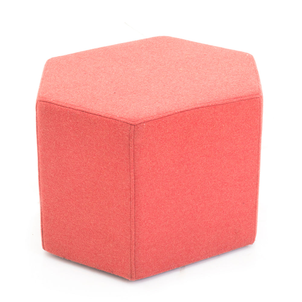 Hexagonal Ottoman - Dusted Red