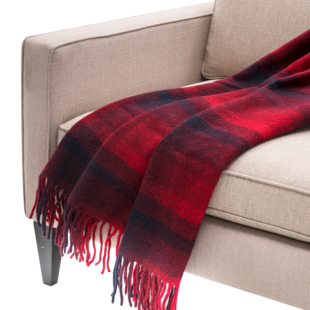 Black and Red Plaid Throw