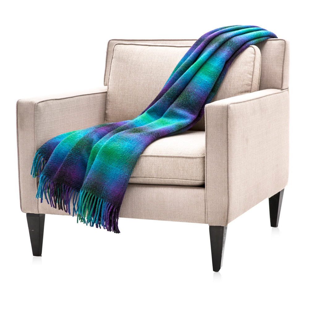 Green and Teal Plaid Throw