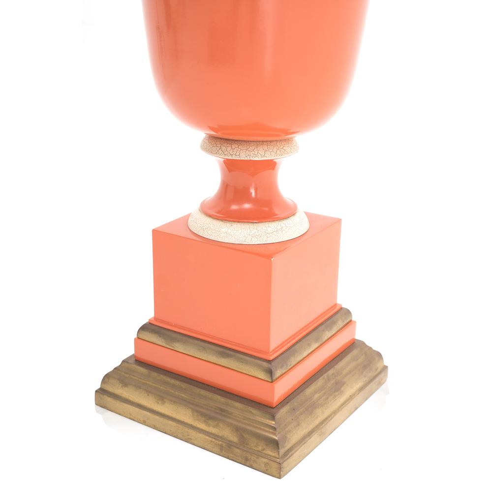 Orange and Wood Contemporary Lamp