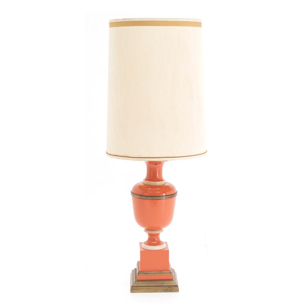 Orange and Wood Contemporary Lamp
