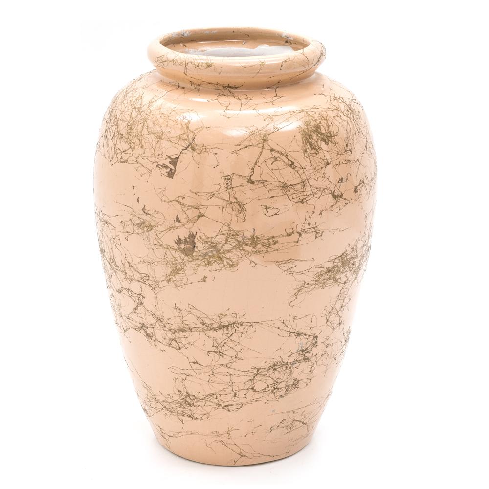 Peach and Gold Splattered Vase