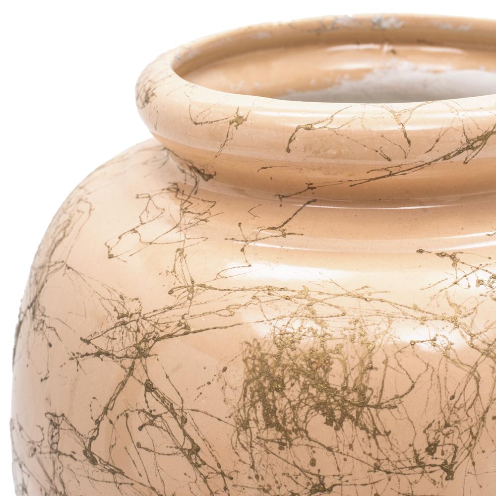Peach and Gold Splattered Vase