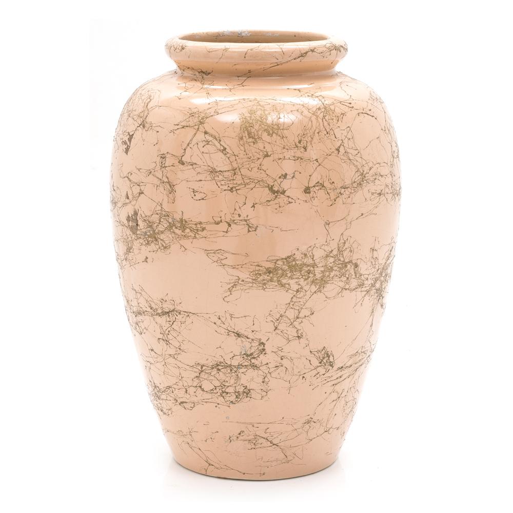 Peach and Gold Splattered Vase