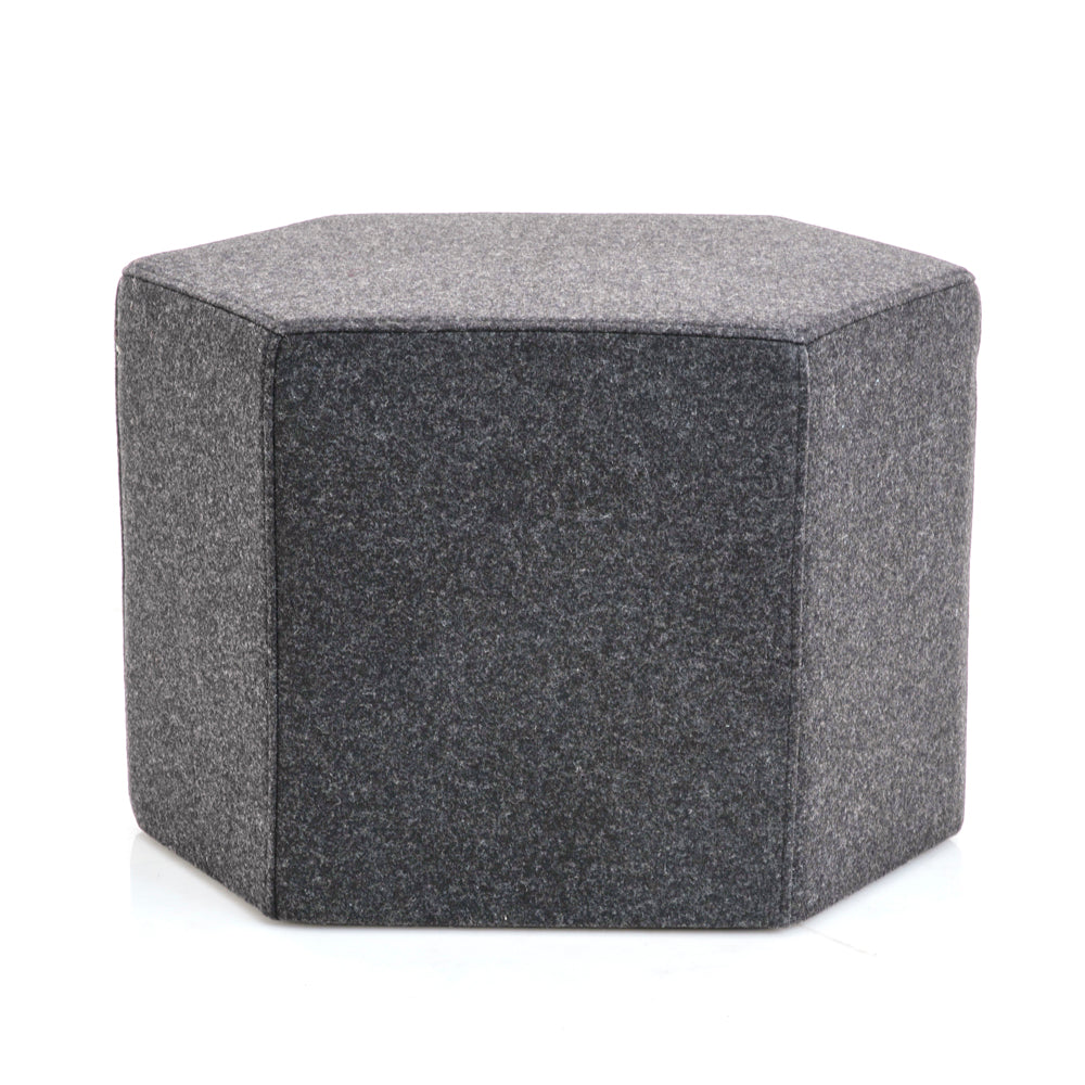 Hexagonal Ottoman - Charcoal