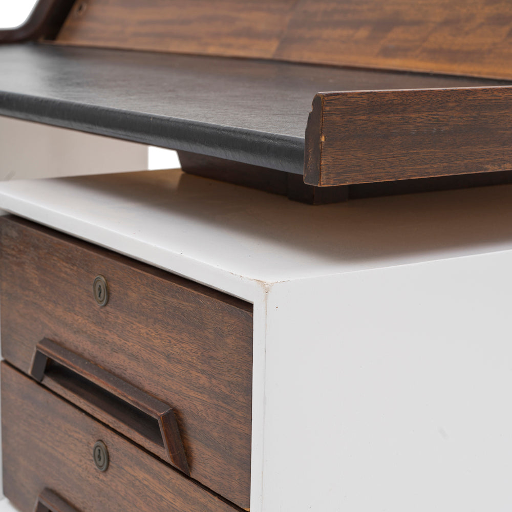 Small Black and Wood Mid Century Desk