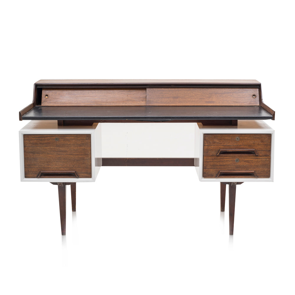 Small Black and Wood Mid Century Desk