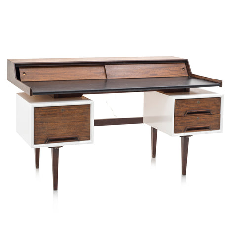 Small Black and Wood Mid Century Desk