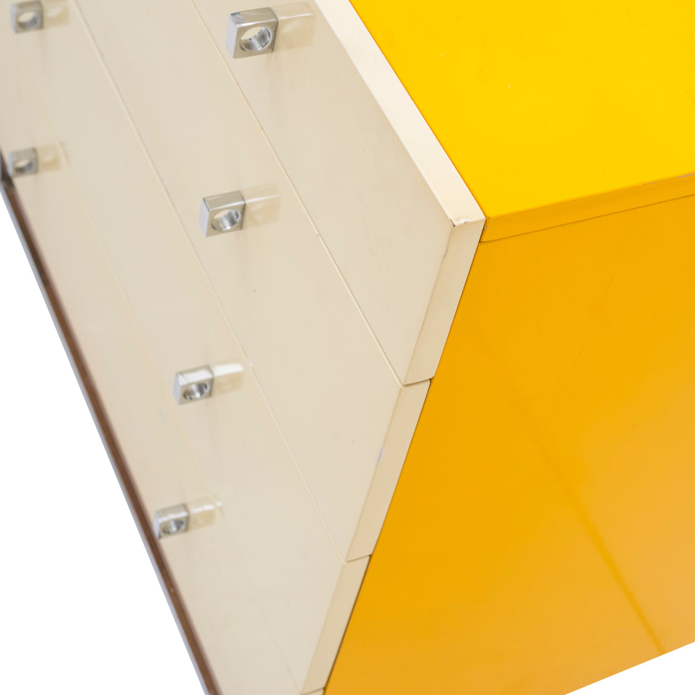 Yellow Large Dresser with Chrome Base