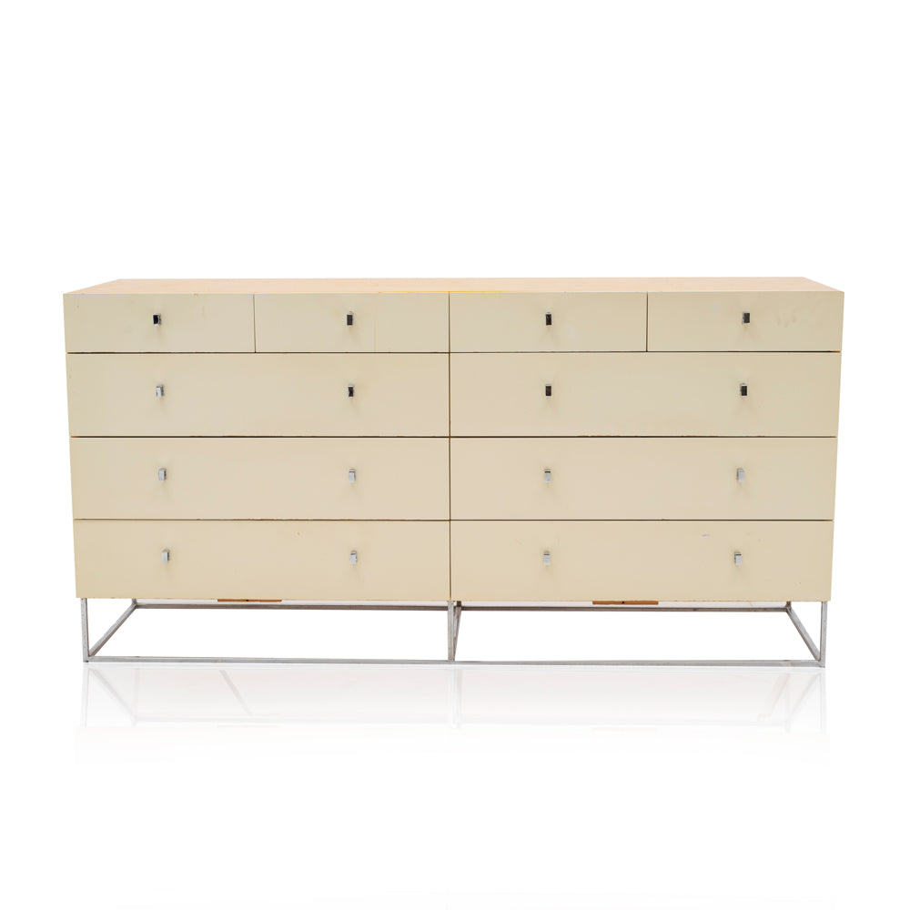 Yellow Large Dresser with Chrome Base