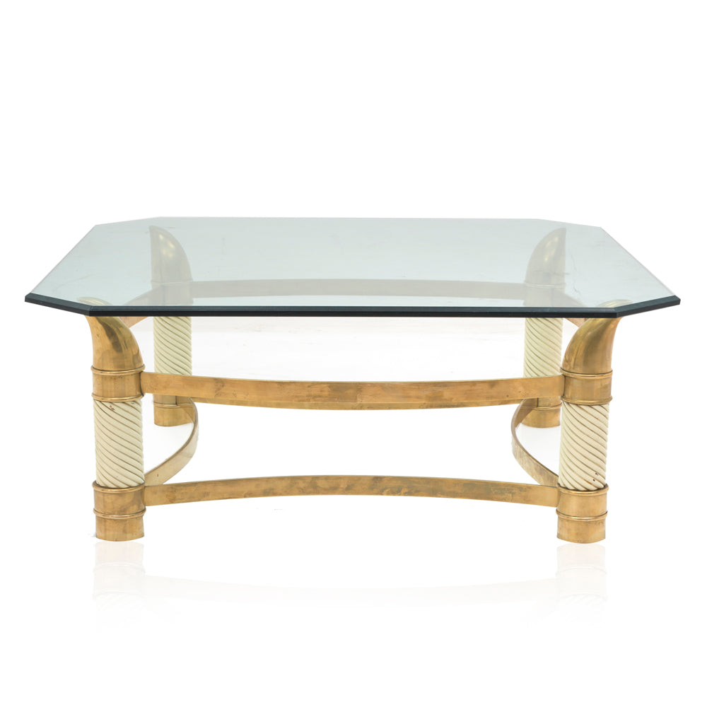 Gold & Glass Horn Coffee Table