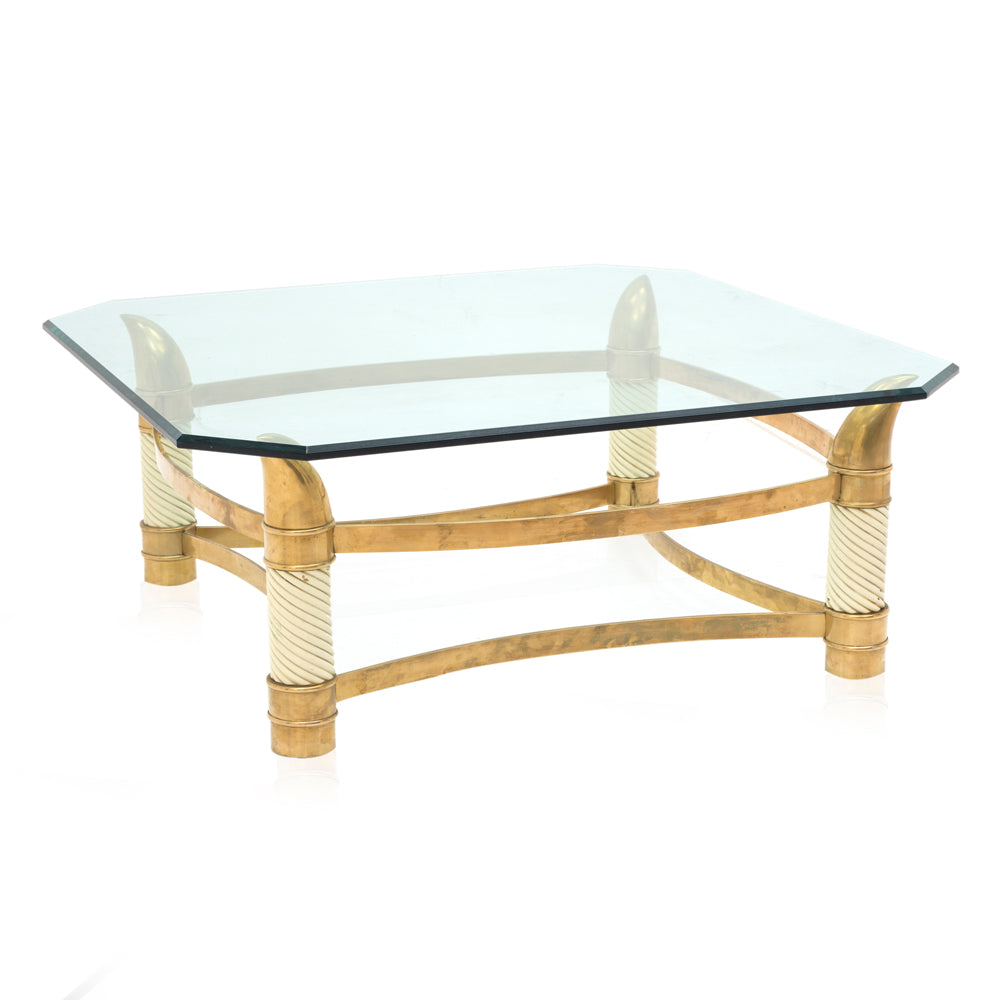 Gold & Glass Horn Coffee Table